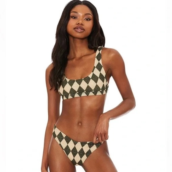 New! SET Beach Riot  Peyton Top Matching Bottom in Diamond Shimmer 31365 - Picture 3 of 15